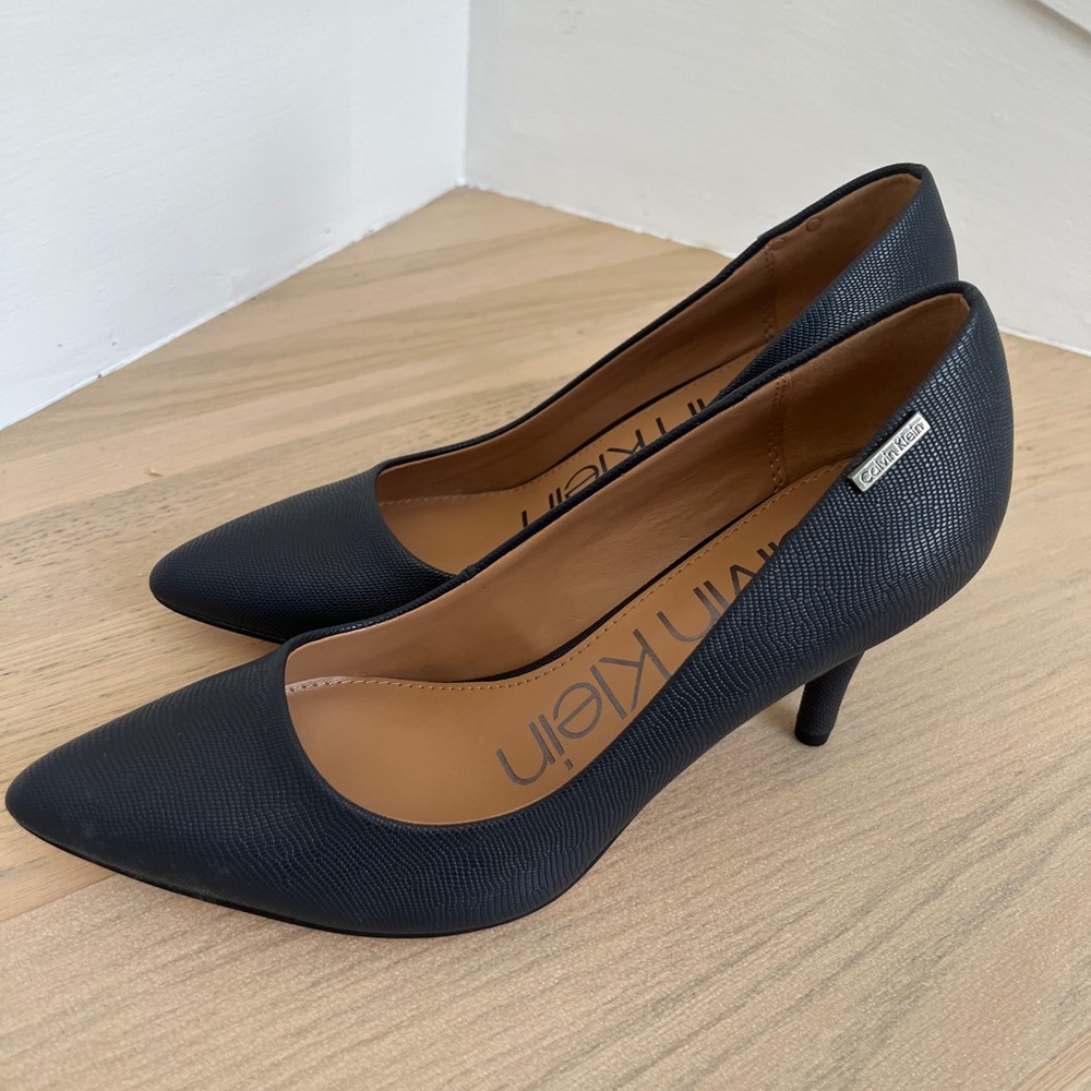 Calvin Klein Blue Kitten Heel Pumps